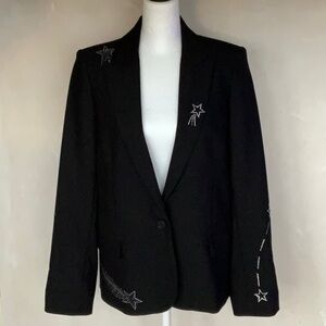 Black Blazer with rhinestones embellishments